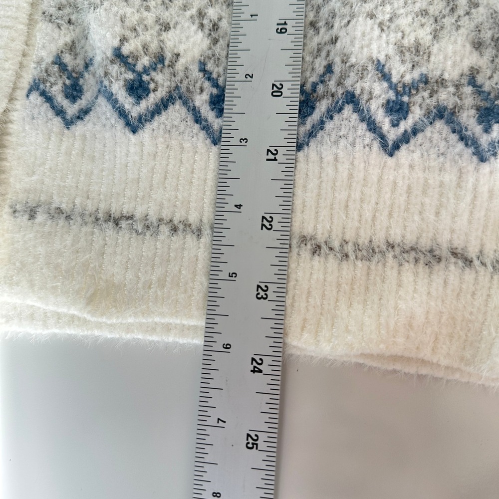 Romantic Hut Fuzzy Knit Cardigan Sweater Fair Isle Nordic Pattern Cottagecore SM - Picture 15 of 15